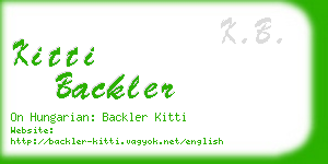 kitti backler business card